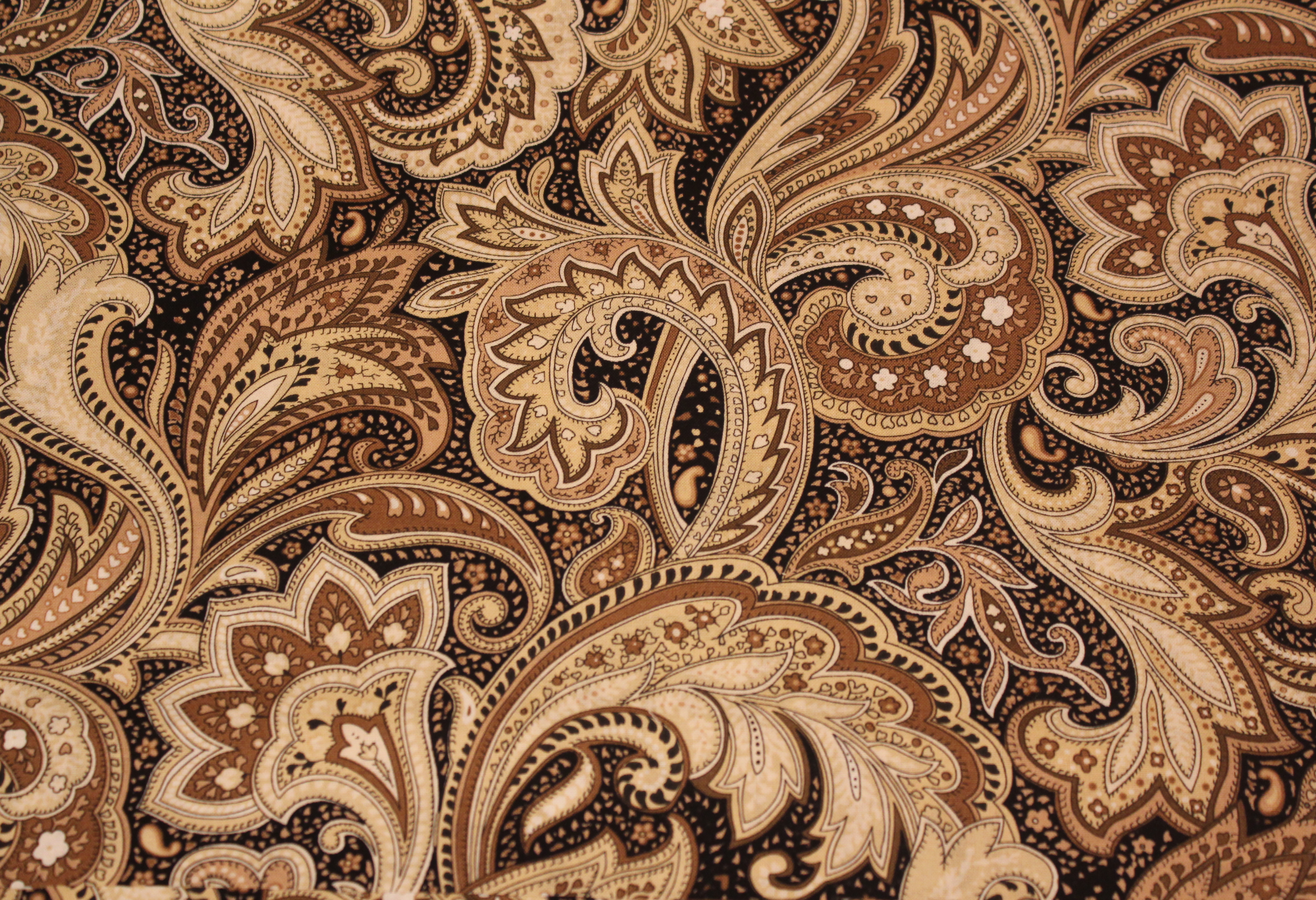 Brown tan and black paisley