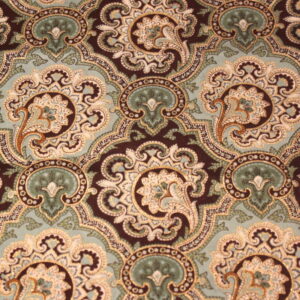 green, brown, and gold paisley