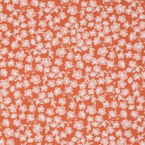 white outlined flower clusters on a terracota orange background