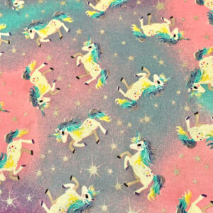 unicorns on pink and purple tye dye print