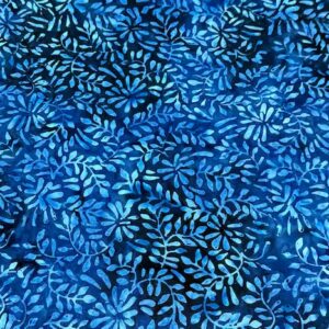 Navy and teal leaf batik