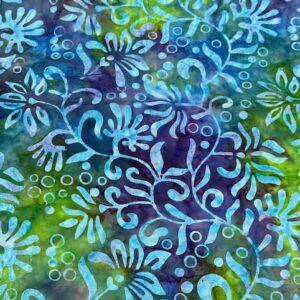Turquoise and green swirl batik