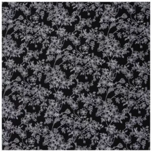 Black with white flowers